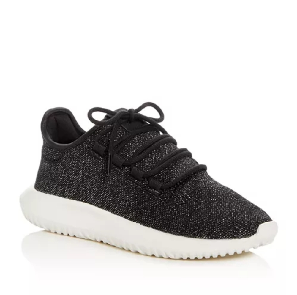 NWT Adidas Tubular Shadow Knit Black Glitter Sneakers Size 8 Athletic